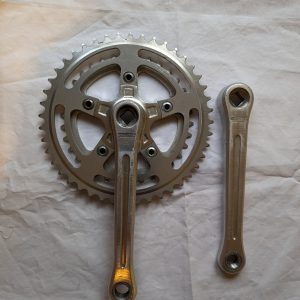 Stronglight vintage double crankset with 44/34 tooth rings