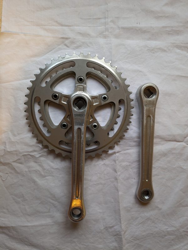 Stronglight vintage double crankset with 44/34 tooth rings